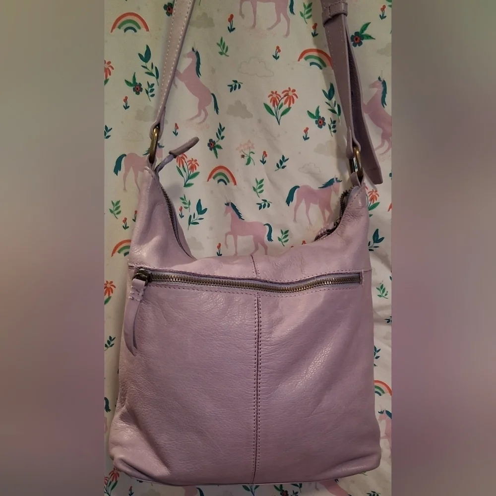EUC American Leather ALC Jordan Purple Boho Causal Neutral Messenger Purse Bag